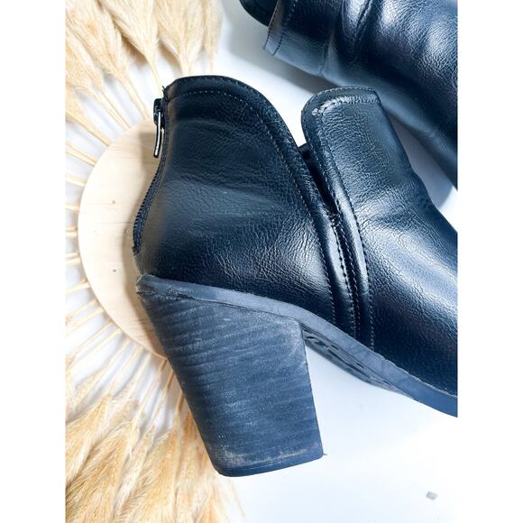 Joie Kayden Black Leather Ankle Boots Size 6.5  Heeled Booties - Picture 5 of 11